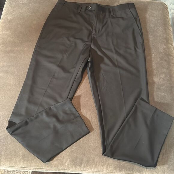 Men’s Black Formal Flat Fronted Dress Pants Size 36 (L) NWOT - Picture 1 of 9